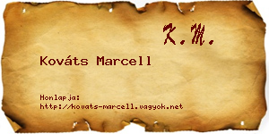 Kováts Marcell névjegykártya